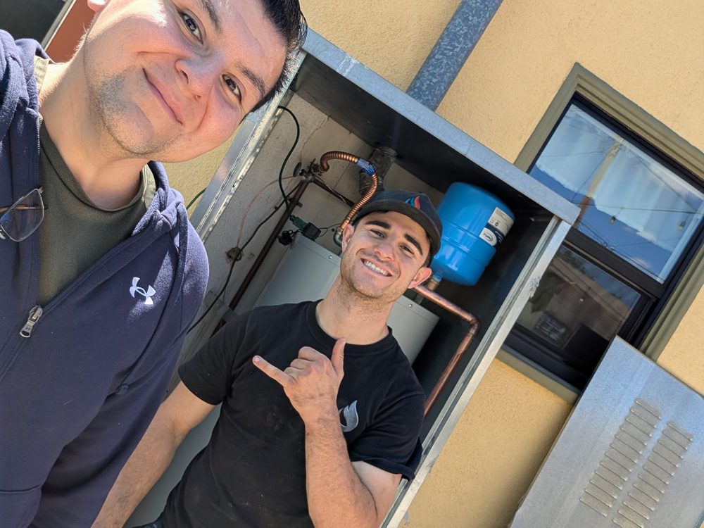 Chris Cerros after a water heater install by Jake Q.